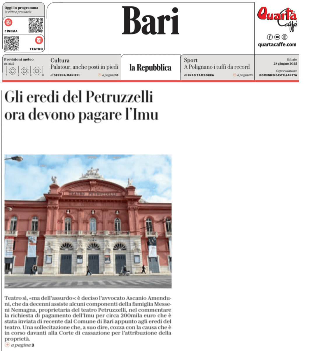 200mila euro di Imu per il Teatro Petruzelli